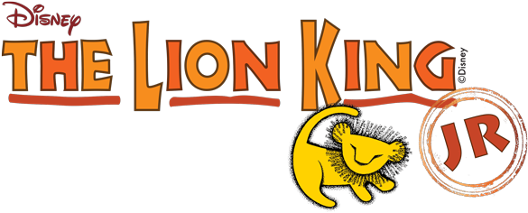 Disney The Lion King Jr. logo with orange text and a small yellow Simba icon