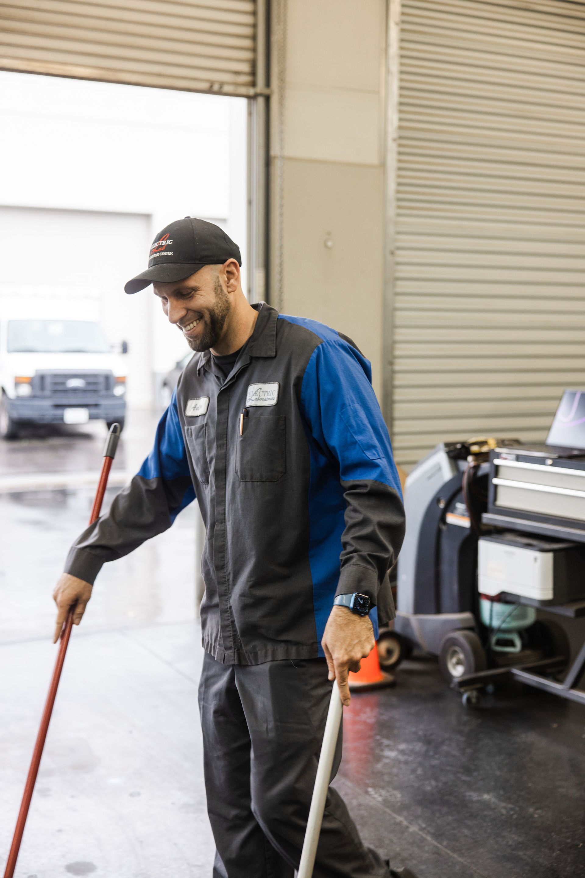 Our Mechanic Cleans the Service Shop - Electric Laboratories Complete Car Care