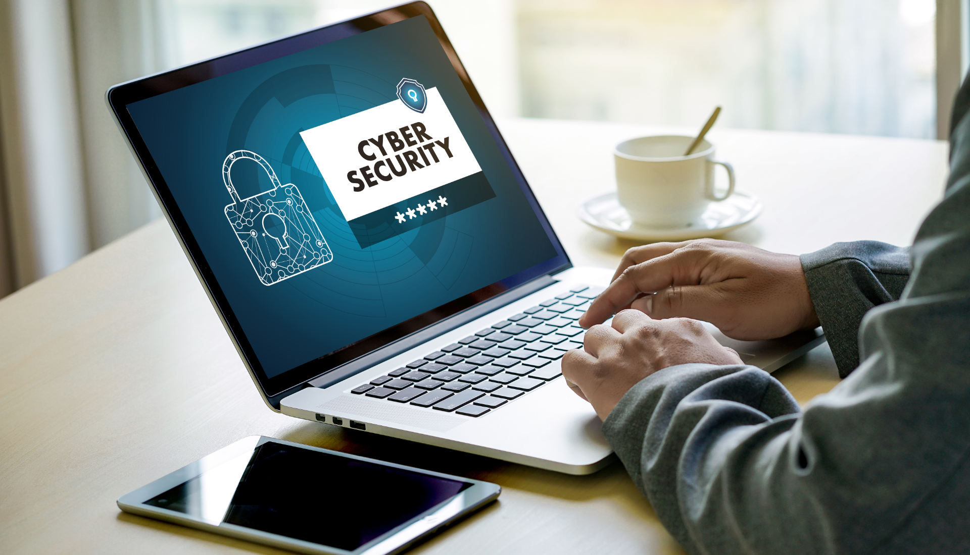 Family celebrating a birthday: grandparents with party hats, cake, being kissed, two adult children watching.