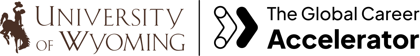 Logos: University of Wyoming and The Global Career Accelerator.