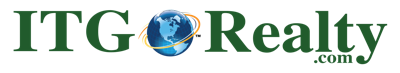 ITG Realty logo: green text, a globe icon, and a ".com." at the end.