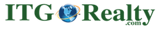 ITG Realty logo: green text, a globe icon, and a ".com." at the end.