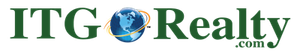 ITG Realty logo: green text, a globe icon, and a ".com." at the end.