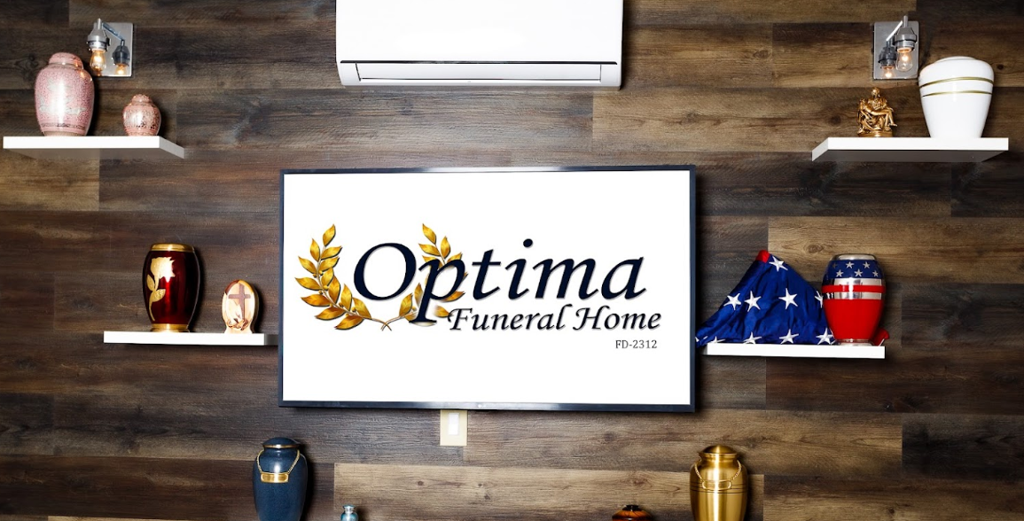 Urn display at Optima Funeral Home Los Angeles, CA