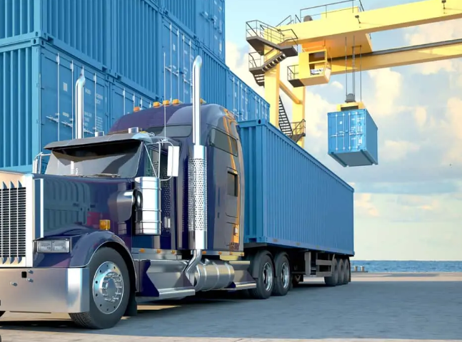 truck with shipping container is protected by inland marine insurance