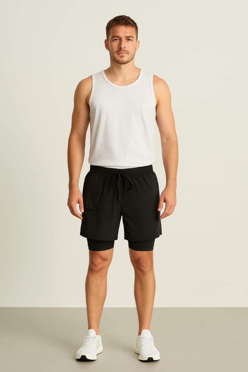Short con calza I-Run negro