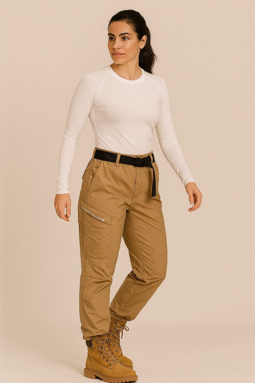 Pantalón frizado camel