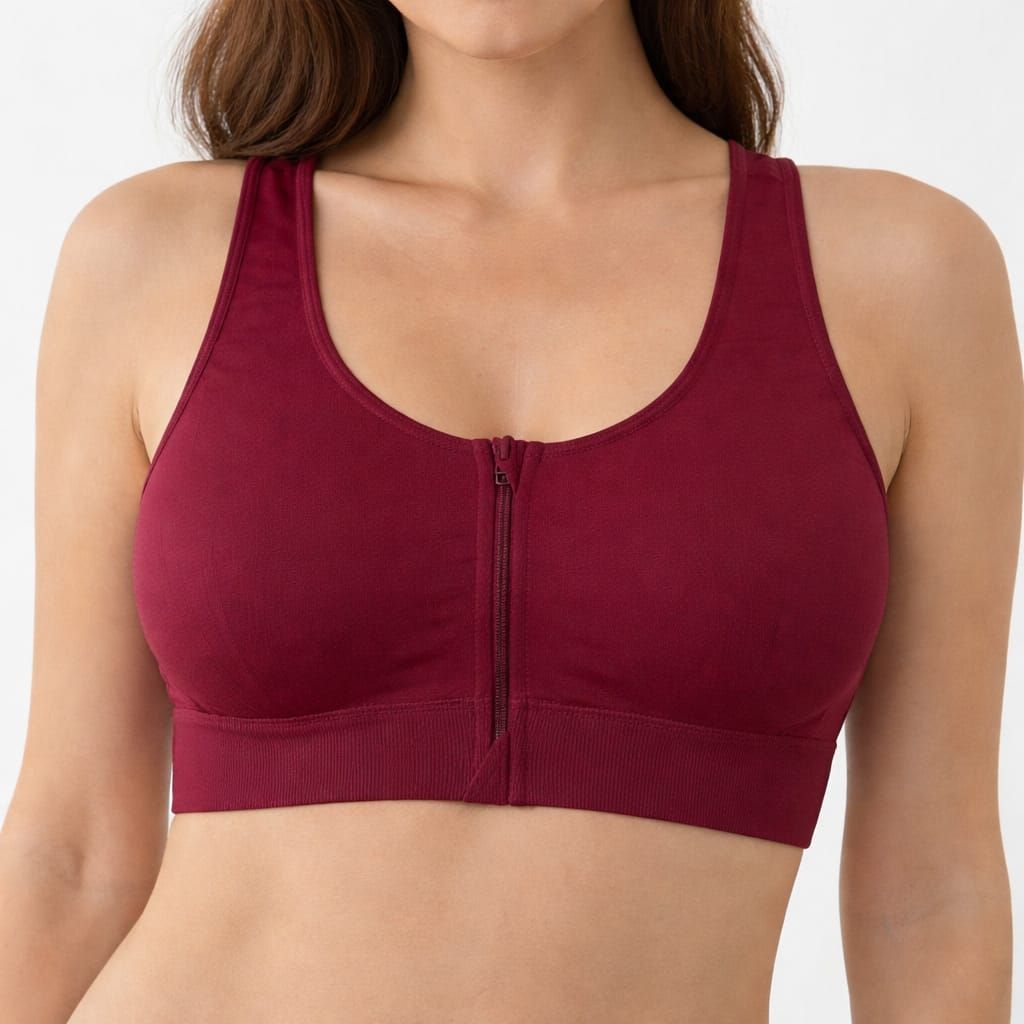 Top con cierre bordó