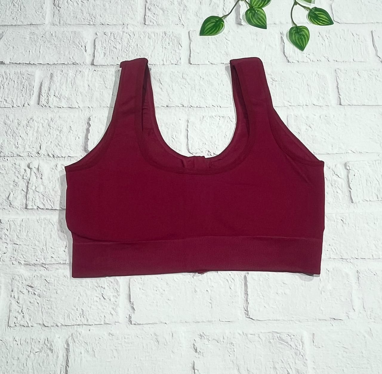 Top con cierre bordó