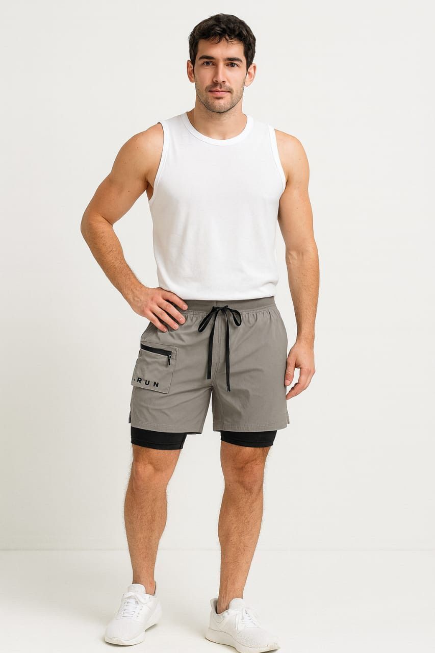 Short con calza I-Run gris