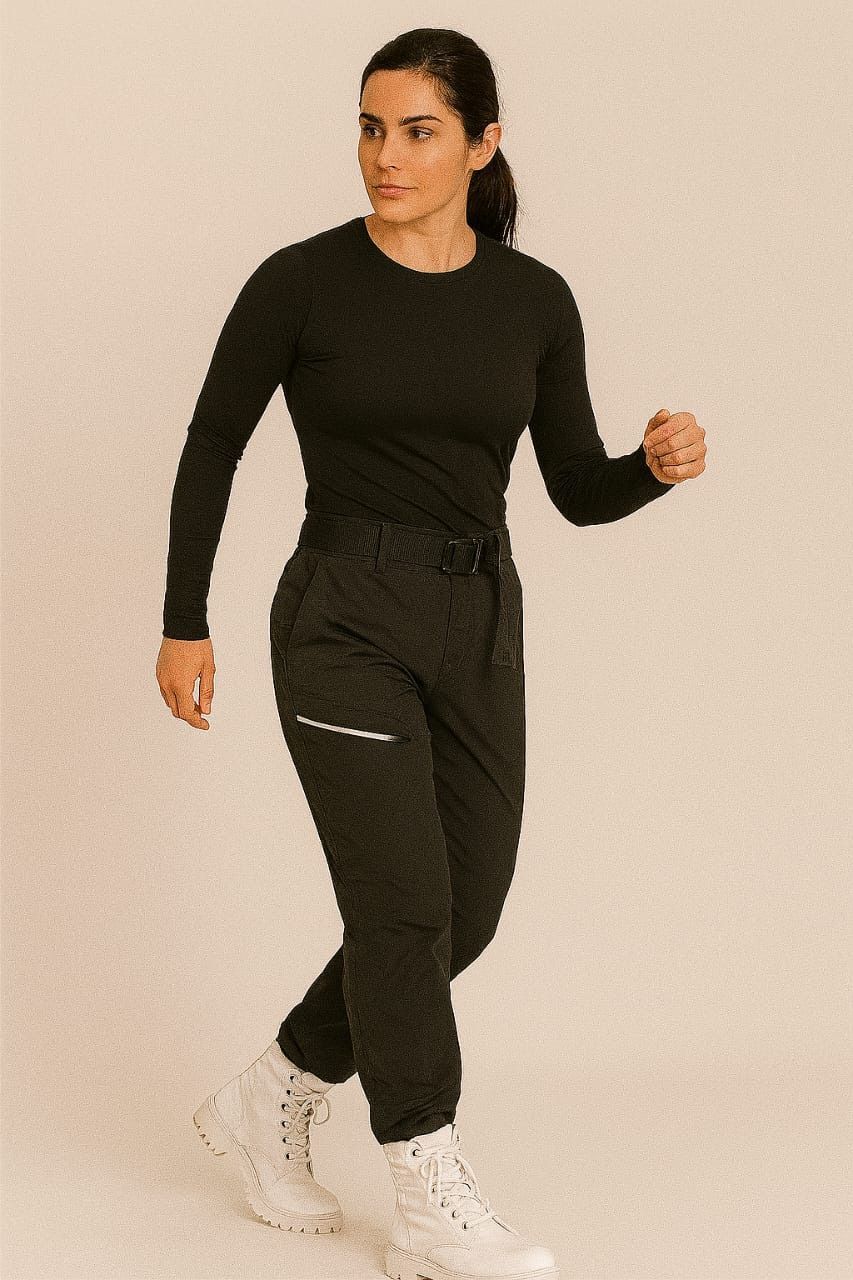 Pantalón frizado negro