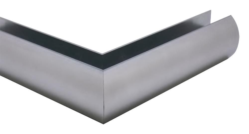 Aluminum Semi Frameless Glass option with Satin Chrome Finishes