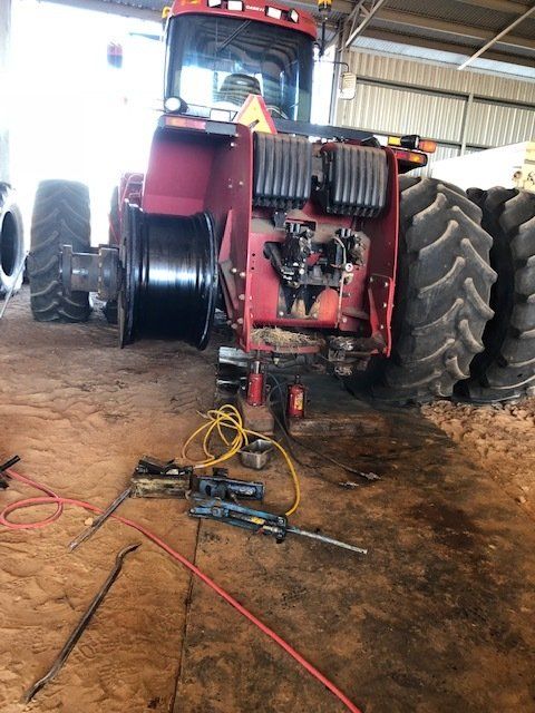 View Front Tractor Wheel — Tyre Service in Springsure, QLD