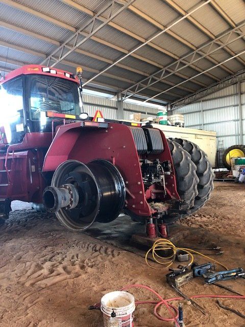 View Side Left Of Tractor Wheel — Tyre Service in Springsure, QLD