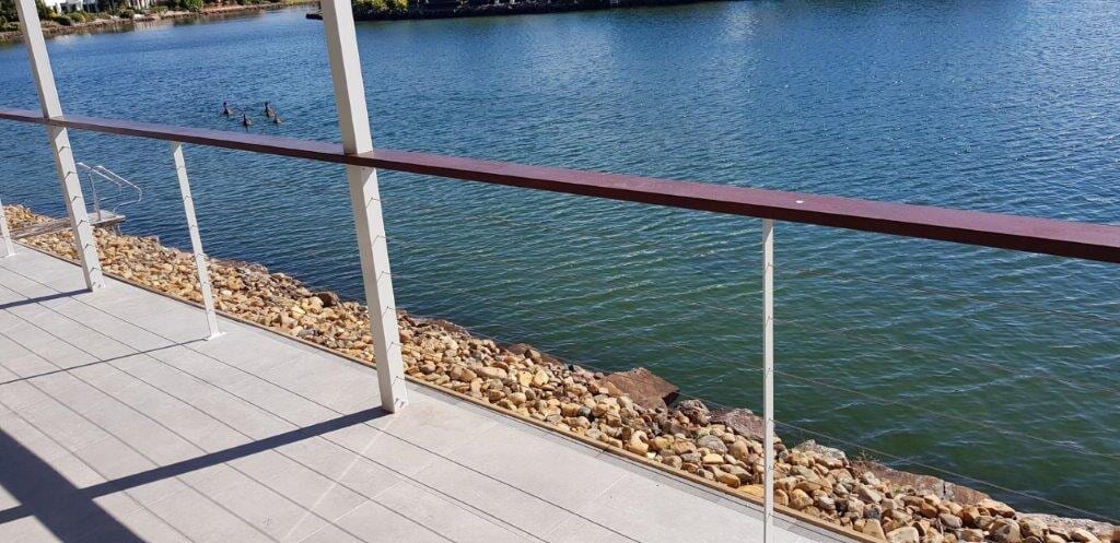 Wire Balustrade Beside Ocean— Fencing & Screens in Noosaville QLD
