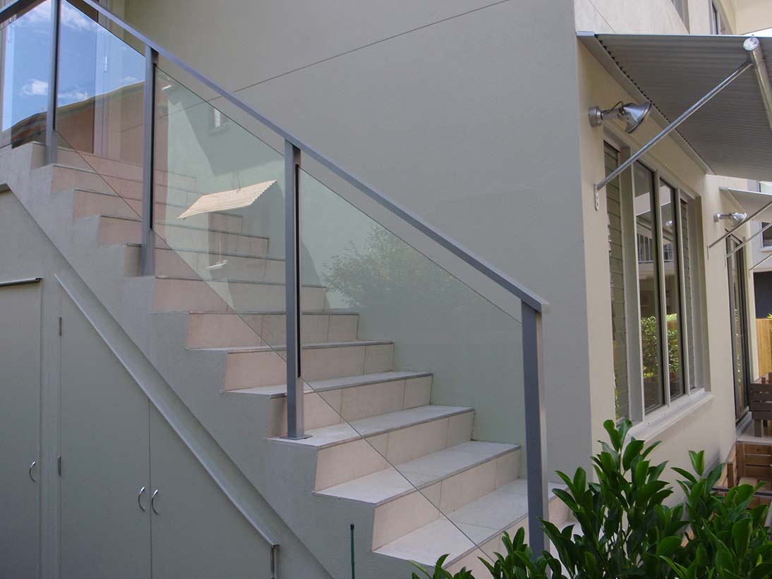 Glass Balustrade  On Stair — Fencing & Screens in Noosaville QLD