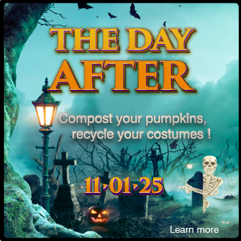 Pumpkin composting and costume recycling for the day after Halloween