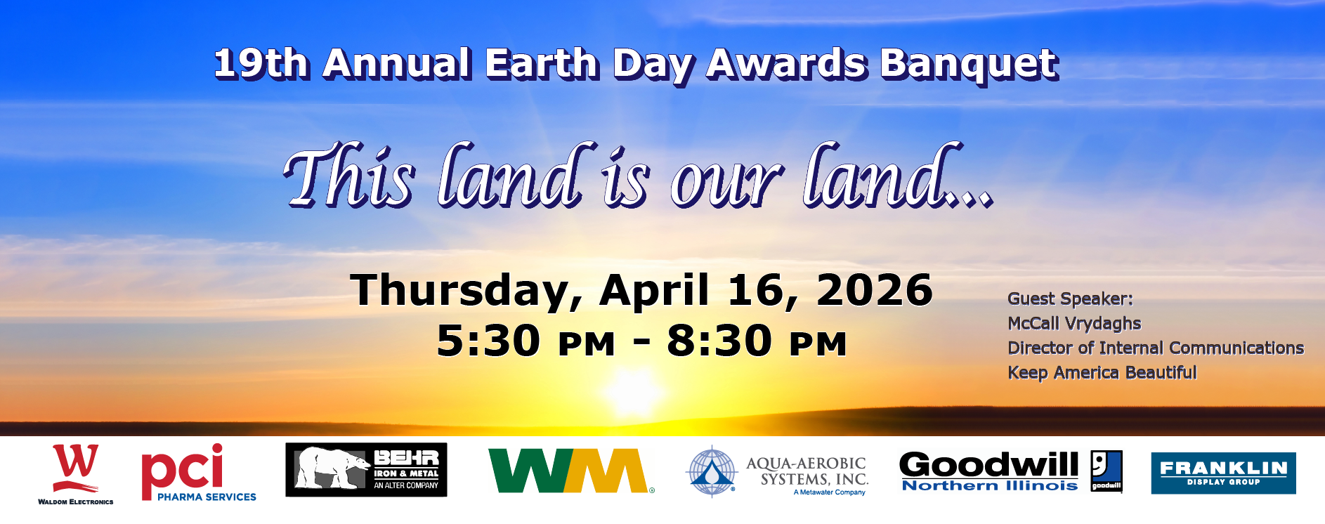 Join us for our 19th annual Earth Day Awards Banquet