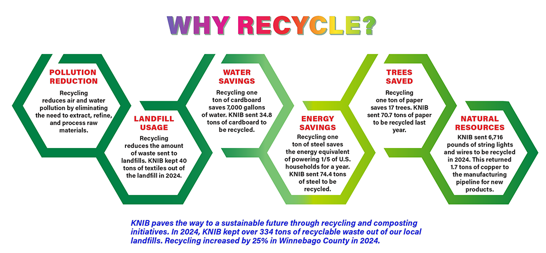 Infographic showing how recycling helps protect our environment.