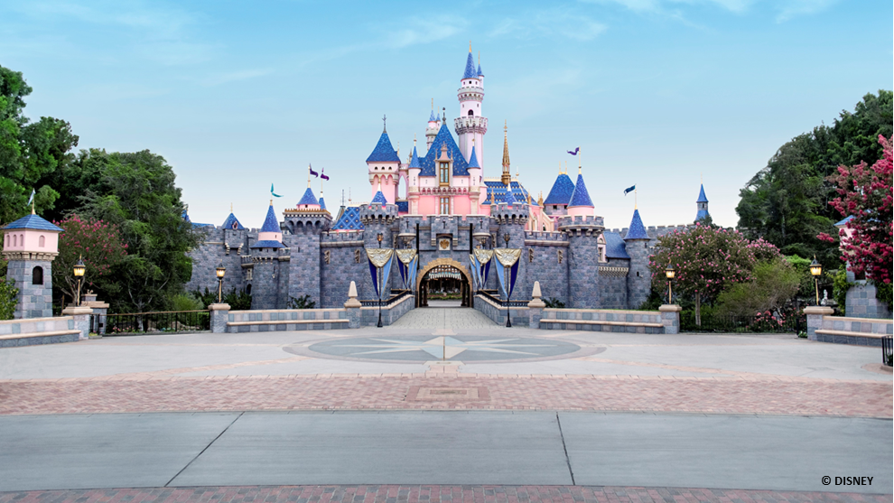 Disneyland ad for convention attendees; includes park imagery and 