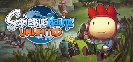 Scribblenauts Unlimited game cover art: Maxwell with a red hat and pencil sits on grass.