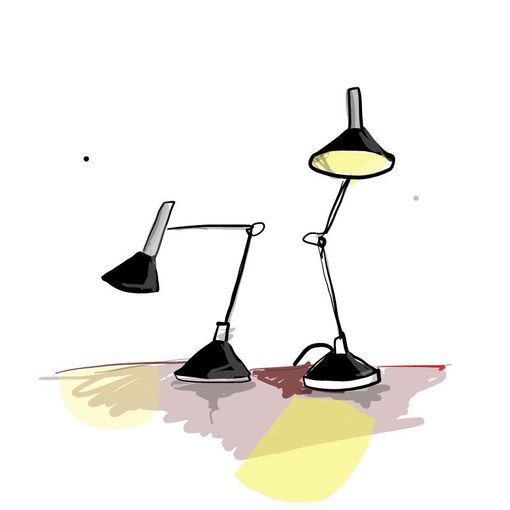 Two lamps shining a light on a table, meaning to symbolize transparency in reference to Tanja Pol's pricing policy