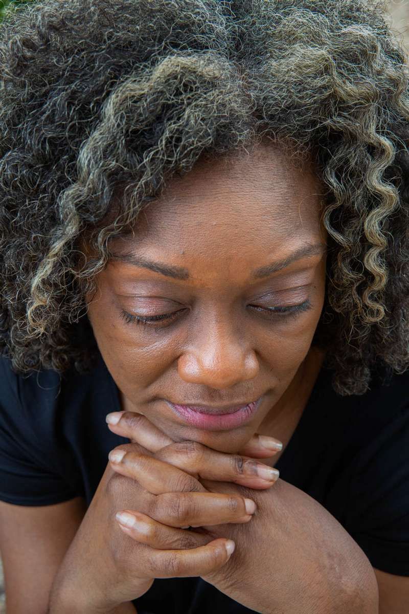 Young woman with silver hair