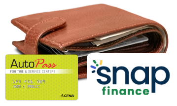 A wallet next to a snap finance card | Motor Works