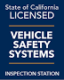 State of California Licensed Vehicle Safety Systems Logo - Laguna Auto Service Center