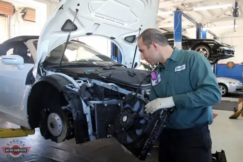A Mechanic Works on a Vehicle in Laguna Beach, CA - Laguna Auto Service Center