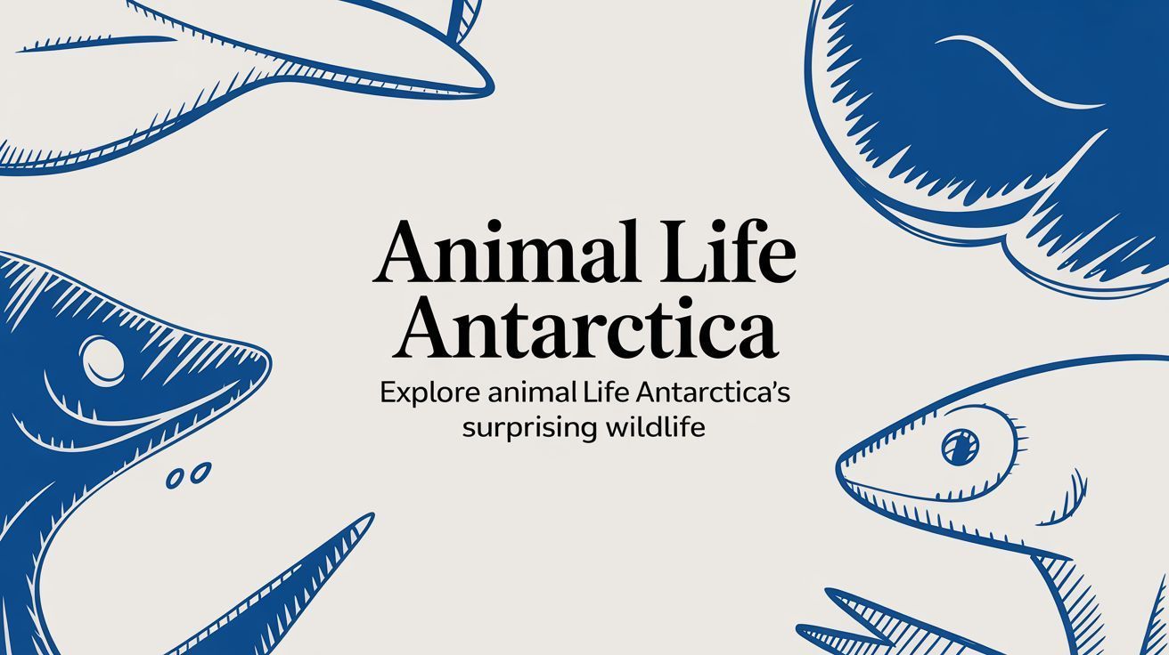 Blue illustrations of fish and birds surround the text 