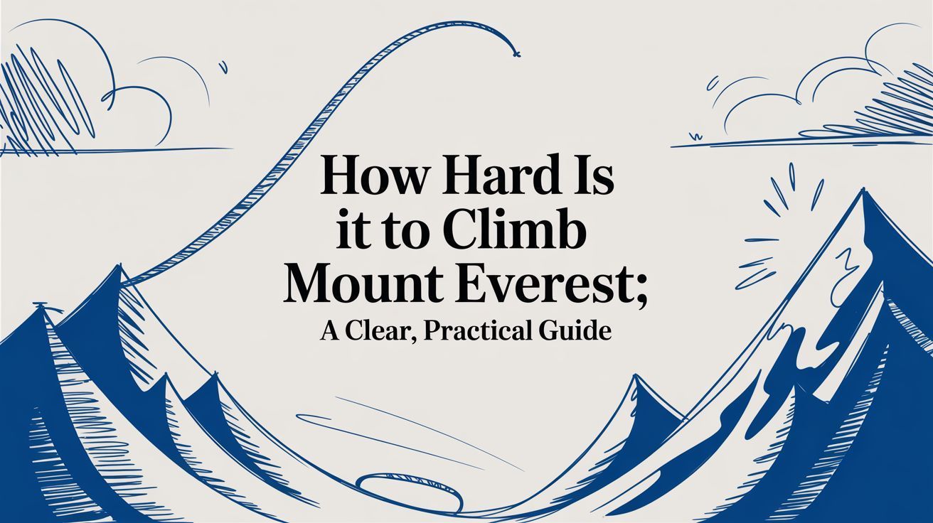 Illustration of mountains with text: 