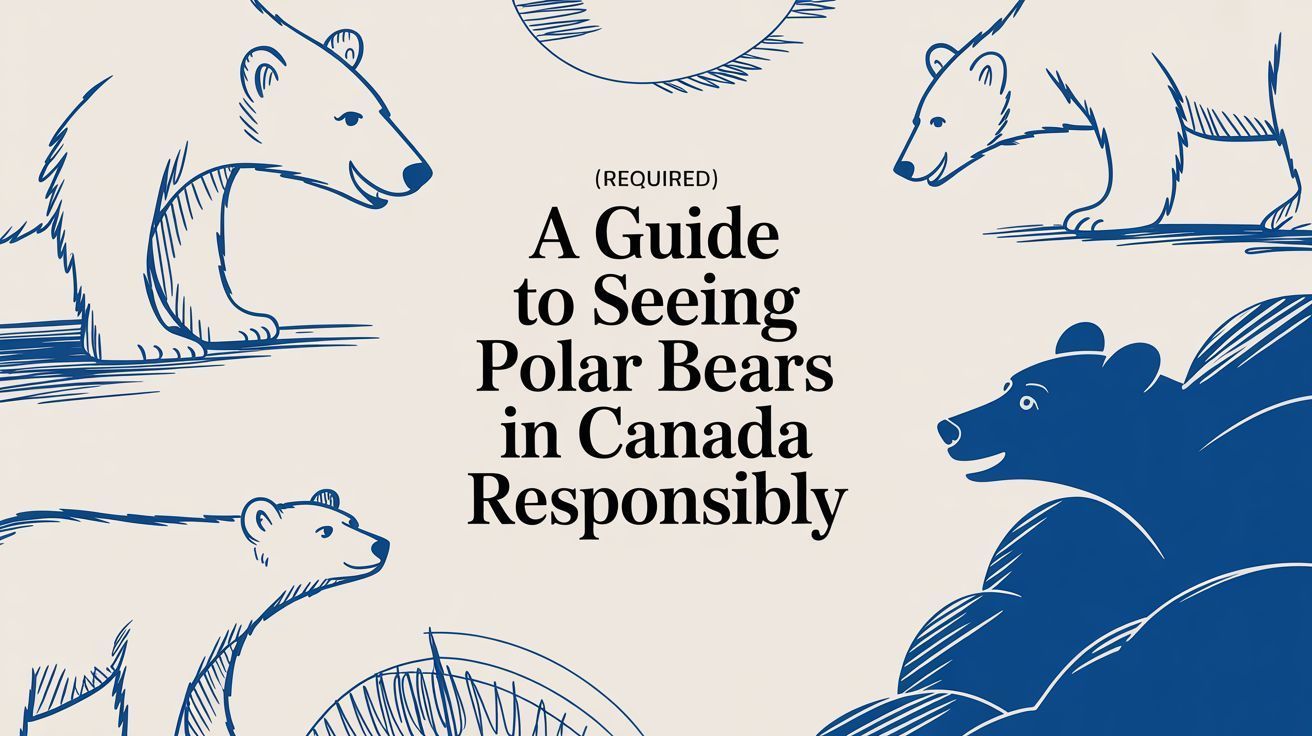 Guide to seeing polar bears responsibly in Canada, with polar bear illustrations.