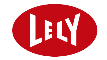 A red oval with the word lely on it