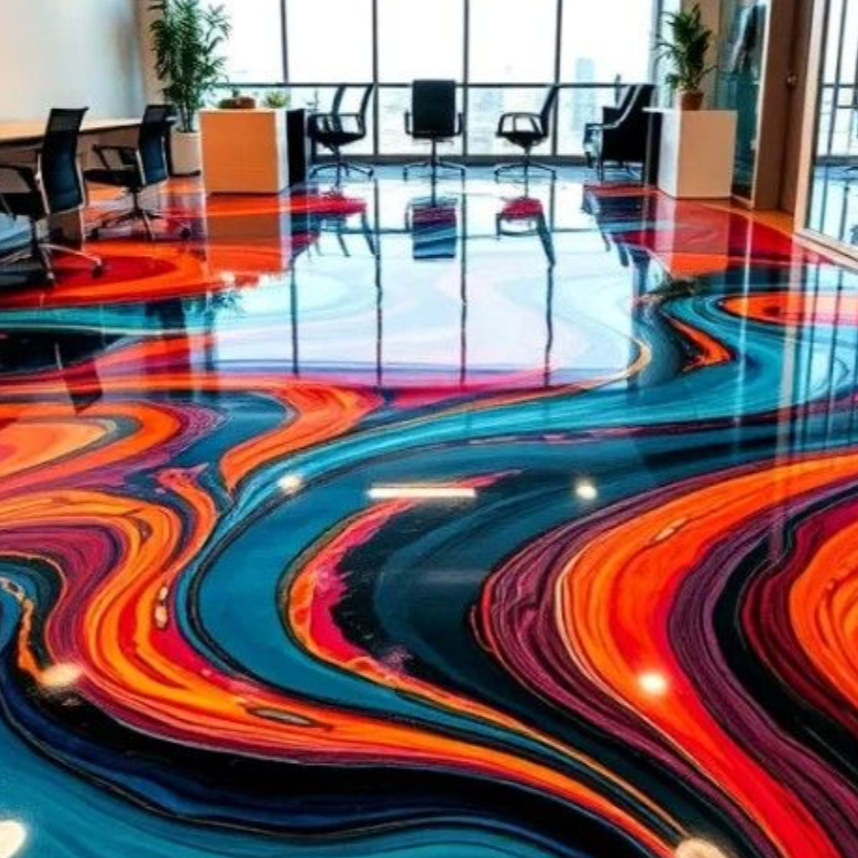 Unique high quality metallic epoxy floor installed in Cleveland Ohio