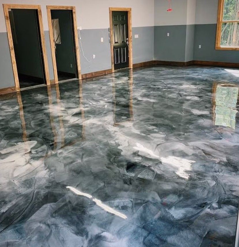 Installation of exotic floor coating in Ridge Rd officce renovation