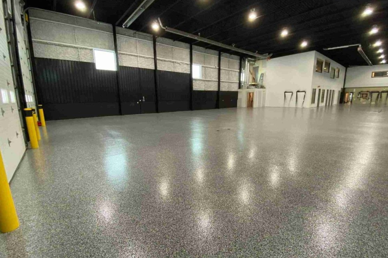 Commercial and industrial broadcast floor coating in Cleveland Ohio Warehouse