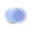 Two overlapping, blurred blue circles on white background; hints of green and orange.