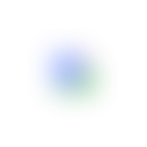 Blue and green blurred gradient, centered on white background.