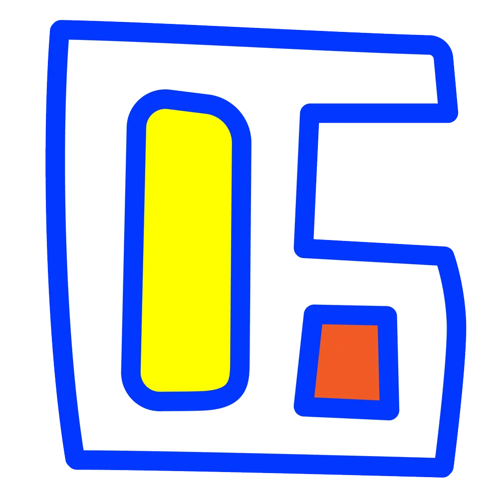 A stylized, hand-drawn outline of the number 