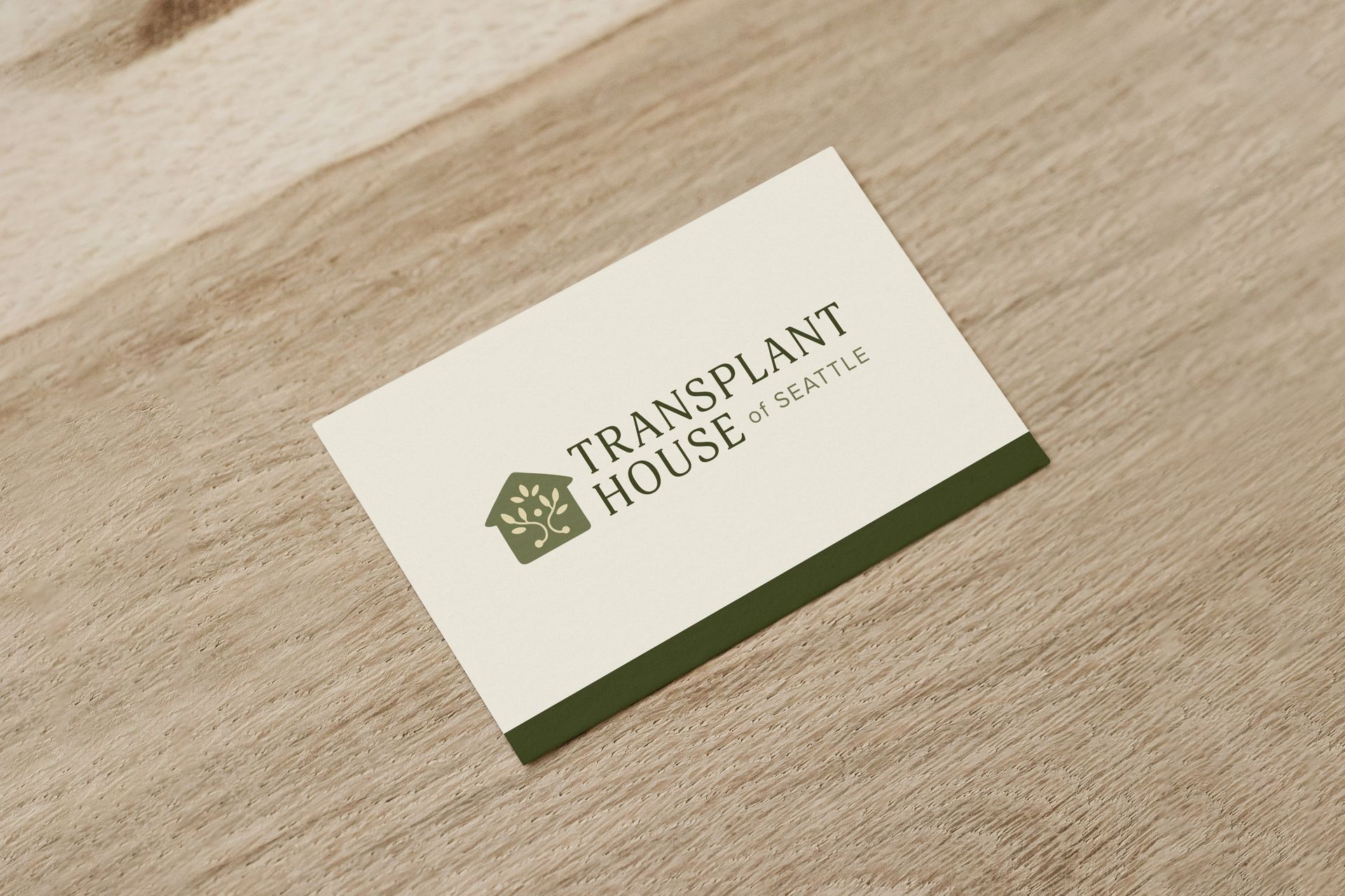 Business card on wood: 