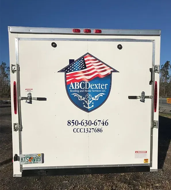 A white trailer with abc dexter written on it