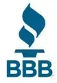 The bbb logo has a blue flame on top of it.