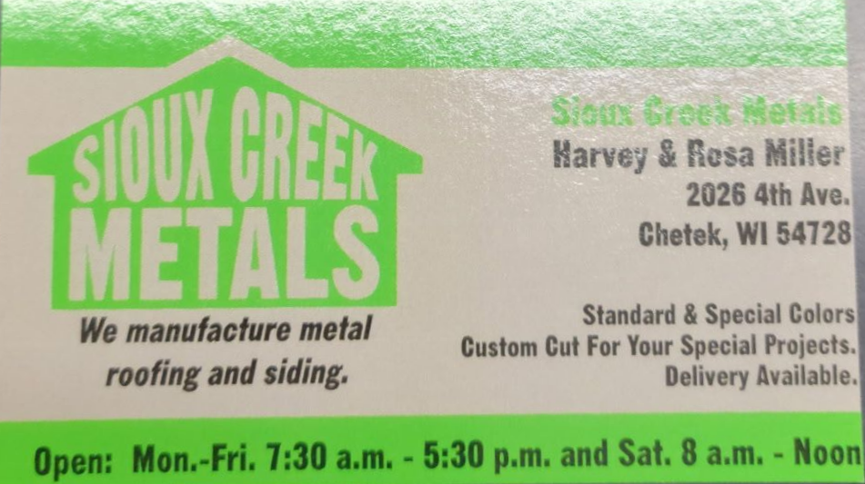 Sioux Creek Metals Business Card