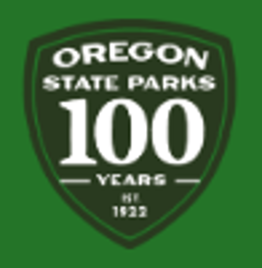 The logo for oregon state parks 100 years