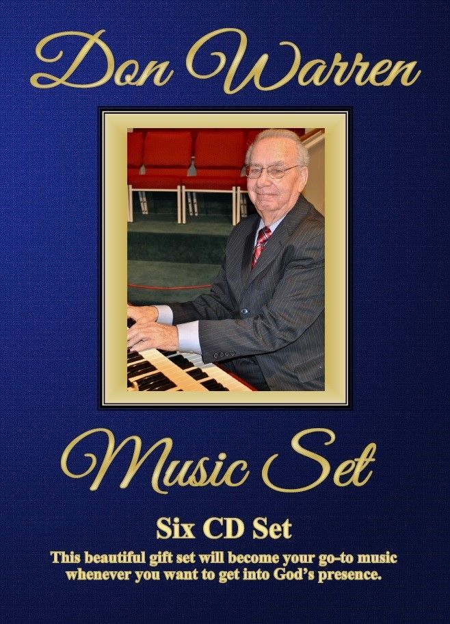 A picture of a man playing a piano on the cover of a don warren music set