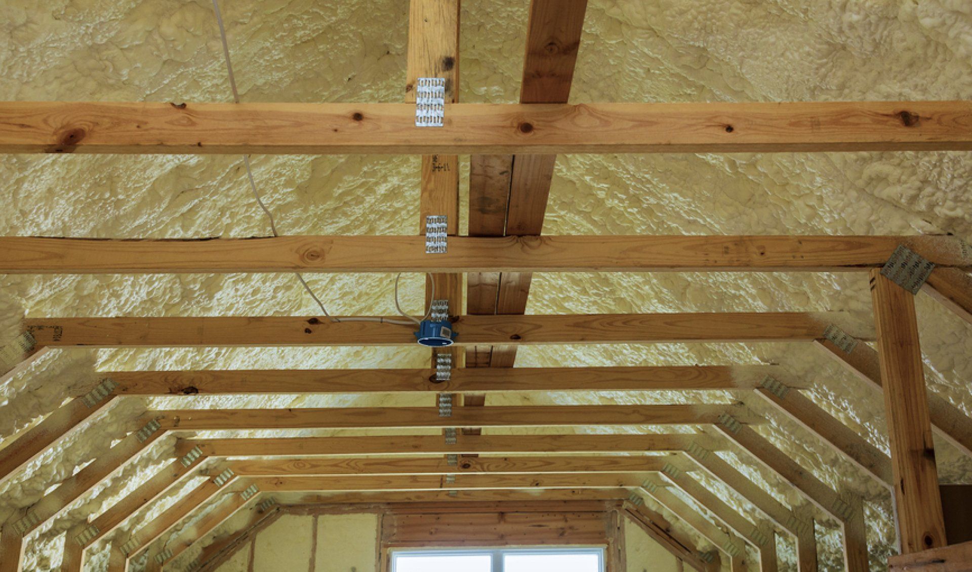 Metal shed with spray foam insulation in Rankin County, Ms