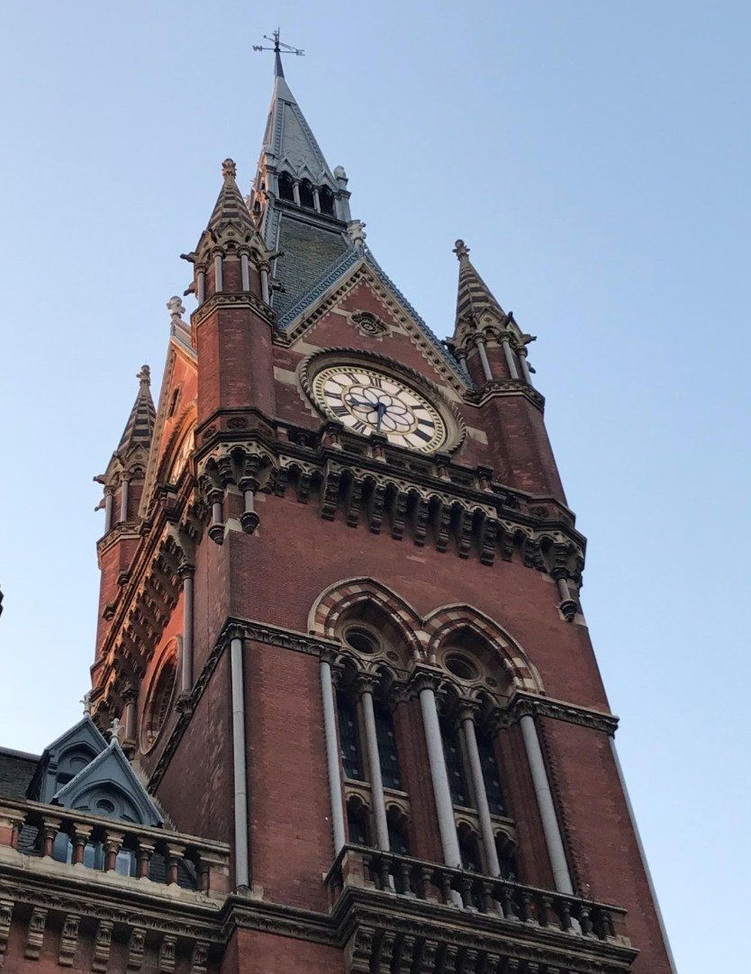 The clock tower from street level looking up