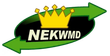 A logo for nekwmd with a crown and two arrows