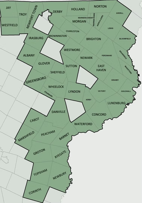 A map of the united states with a green border